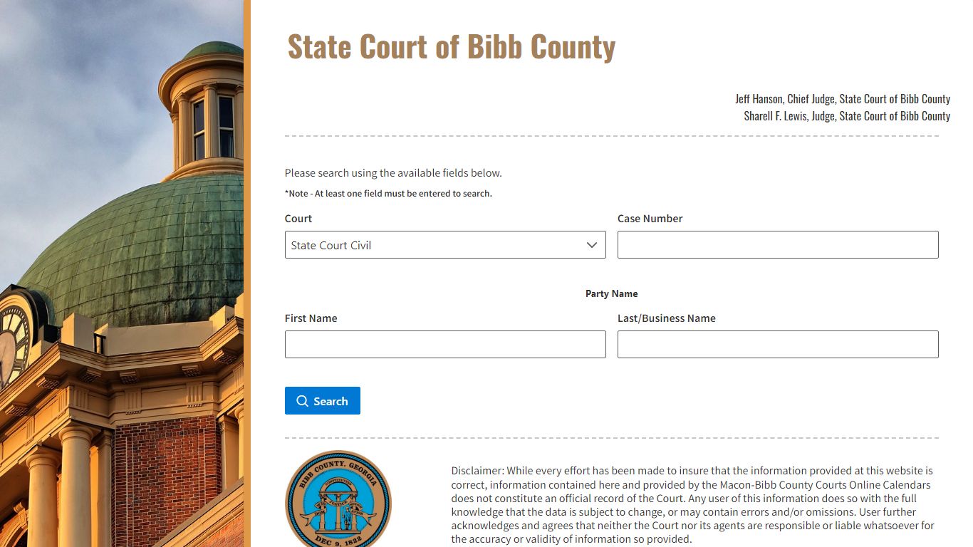 Macon Bibb County State Court Search - State Court Docket Search